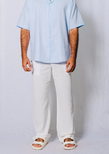 MYKONOS LINEN COTTON TROUSERS.