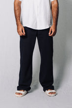 Load image into Gallery viewer, MYKONOS BLACK LINEN COTTON TROUSERS.